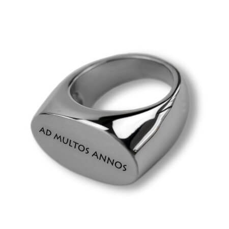 Signet ring made of stainless steel with an oval engraving surface and your desired engraving, sample motif DIVINE SPARKSl