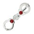 Belly button body jewelry piercing - 2 handcuffs made of sterling silver - crystals