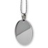 Shiny stainless steel oval pendant, 30x25mm