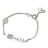 Narrow christening bracelet with angel pendant and individual engraving