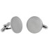 Round cufflinks made of matt stainless steel, 18mm