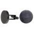 Round cufflinks made of stainless steel, black coated, round 18mm