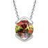 Chain and pendant made of 925 sterling silver with a multicolor crystal