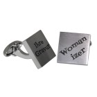 PLAIN cufflinks in matt stainless steel with engraving