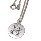 Round silver pendant Groesse with individual engraving