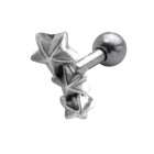 316L Helix Piercing 1.2x6mm with silver design stars available for right and left ear.